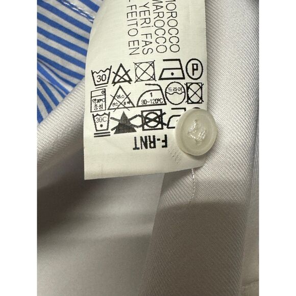 NWOT - ZARA Classic Blue/White Striped Button Up Long Sleeve Bodysuit, Sz XS - Picture 9 of 10